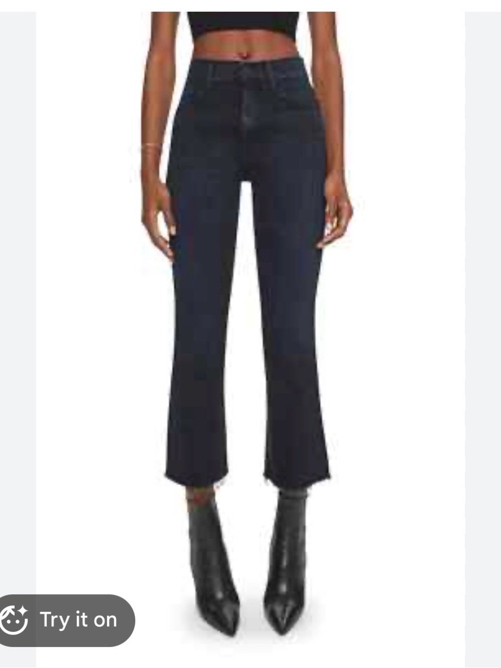 Mother The Hustler Ankle Fray Black Fabric Piece - Solid Black